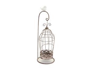 Pack of 6 Hanging Bird Cage with Stand and a White Bird on the Top 13" Pack of 6 Hanging Bird Cage with Stand and a White Bird on the Top 13"