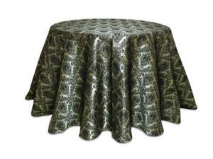 Black and Gold Damask Square Design Round Christmas Table Cloth 96"D Black and Gold Damask Square Design Round Christmas Table Cloth 96"D