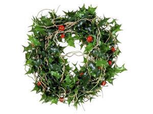 9' Mini Holly and Red Berry Artificial Christmas Garland - Unlit 9' Mini Holly and Red Berry Artificial Christmas Garland - Unlit