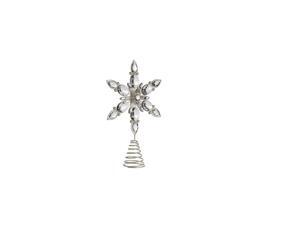 13.5" Silver Shimmer Glittered Snowflake Christmas Tree Topper - Unlit 13.5" Silver Shimmer Glittered Snowflake Christmas Tree Topper - Unlit