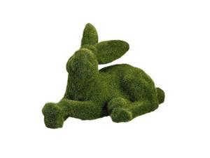 11" Green Moss Covered Laying Bunny Rabbit Spring Easter Table Top Figure 11" Green Moss Covered Laying Bunny Rabbit Spring Easter Table Top Figure