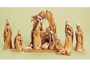 10-Piece Carved Inspirational Religious Nativity Scene Christmas Decoration 10-Piece Carved Inspirational Religious Nativity Scene Christmas Decoration