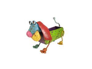 16.5" Vibrant Multi-Color Distressed Finished Hound Dog Outdoor Garden Planter 16.5" Vibrant Multi-Color Distressed Finished Hound Dog Outdoor Garden Planter