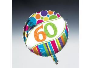 Club Pack of 12 Bright and Bold "60" Metallic Foil Party Balloons 18" Club Pack of 12 Bright and Bold "60" Metallic Foil Party Balloons 18"