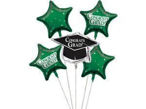 Club Pack of 12 Emerald Green Metallic Foil "Congrats Grad" Graduation Day Party Balloon Clusters Club Pack of 12 Emerald Green Metallic Foil "Congrats Grad" Graduation Day Party Balloon Clusters