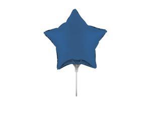 Pack of 10 Metallic True Blue Star Foil Party Balloons with Sticks 18" Pack of 10 Metallic True Blue Star Foil Party Balloons with Sticks 18"