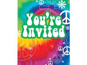 Club Pack of 96 Multi-Colored Retro Tie Dye Fun Party Invitations 5" Club Pack of 96 Multi-Colored Retro Tie Dye Fun Party Invitations 5"