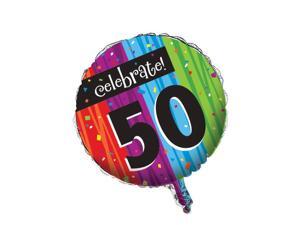 Club Pack of 12 Milestone Celebrations Metallic "celebrate! 50" Foil Party Balloons Club Pack of 12 Milestone Celebrations Metallic "celebrate! 50" Foil Party Balloons