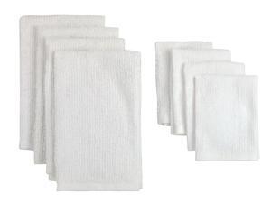 Pack of 8 Solid White Dish Towel and Wash Cloth Kitchen Accessory Set - Terry Cloth Pack of 8 Solid White Dish Towel and Wash Cloth Kitchen Accessory Set - Terry Cloth