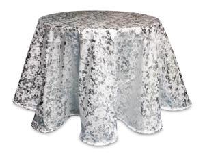 Pack of 2 Cream White and Silver Round Decorative Metallic Tablecloths 96" Pack of 2 Cream White and Silver Round Decorative Metallic Tablecloths 96"