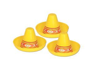 Club Pack of 48 Yellow Mexican Fiesta Miniature Plastic Sombrero Party Decorations 4.5" Club Pack of 48 Yellow Mexican Fiesta Miniature Plastic Sombrero Party Decorations 4.5"