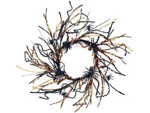 Pack of 2 Black and Orange Glittered Spider Halloween Wreaths 24" Pack of 2 Black and Orange Glittered Spider Halloween Wreaths 24"