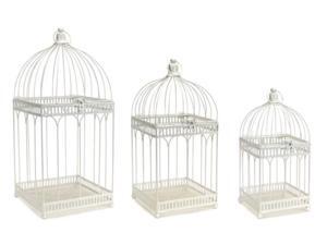 Set of 3 White Metal Birdcages 12"-18" Set of 3 White Metal Birdcages 12"-18"