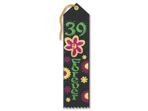 Pack of 6 Black “39 Forever” Jeweled Birthday Party Favor Ribbon Bookmarks 8" Pack of 6 Black “39 Forever” Jeweled Birthday Party Favor Ribbon Bookmarks 8"