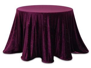 Set of 2 Decorative Purple Sparkling Velour Round Tablecloths 96" Set of 2 Decorative Purple Sparkling Velour Round Tablecloths 96"