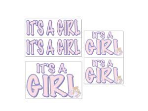 Club Pack of 60 Baby Shower Themed Pink "It's A Girl" Auto-Cling Decal Decorations Club Pack of 60 Baby Shower Themed Pink "It's A Girl" Auto-Cling Decal Decorations