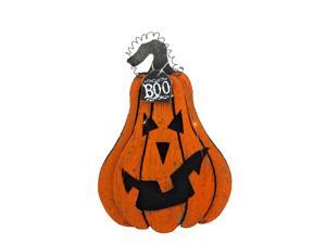 16" Orange and Black "Boo" Light Up Jack O' Lantern Hanging Halloween Decoration 16" Orange and Black "Boo" Light Up Jack O' Lantern Hanging Halloween Decoration