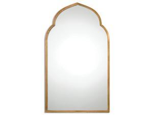40” Moroccan Ines Hand Forged Arch Wall Mirror with Plated Antiqued Gold Frame 40” Moroccan Ines Hand Forged Arch Wall Mirror with Plated Antiqued Gold Frame