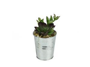 3.75" Decorative Artificial Spring Succulent Plant in Metal Can 3.75" Decorative Artificial Spring Succulent Plant in Metal Can