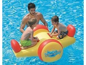 57" Yellow and Red Children's Inflatable Water Sports Swimming Pool Seesaw Float 57" Yellow and Red Children's Inflatable Water Sports Swimming Pool Seesaw Float