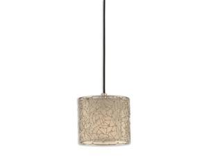 8" Contemporary Nickel Plated Metal & Silk Drum Shade Mini Ceiling Pendant Light 8" Contemporary Nickel Plated Metal & Silk Drum Shade Mini Ceiling Pendant Light