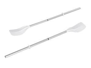 Set of 2 Silver and White Two Section Aluminium Rowing Oars 49" Set of 2 Silver and White Two Section Aluminium Rowing Oars 49"