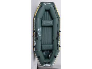 116" Green and Yellow "Fishman II 400" Three Person Inflatable Boat Set 116" Green and Yellow "Fishman II 400" Three Person Inflatable Boat Set