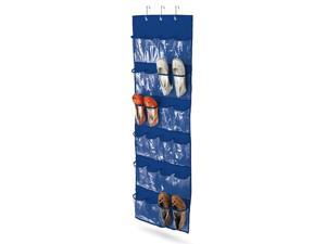 Honey Can Do 24 Pocket Over-Door Shoe Organizer, Polyester, Navy - SFT-01278 Honey Can Do 24 Pocket Over-Door Shoe Organizer, Polyester, Navy - SFT-01278