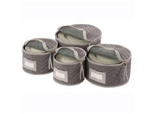 Richards Homewares 4 Piece Grey Micro Fiber Deluxe Plate Case Richards Homewares 4 Piece Grey Micro Fiber Deluxe Plate Case