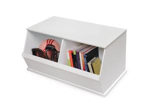 Badger Basket Two Bin Storage Cubby in White Badger Basket Two Bin Storage Cubby in White