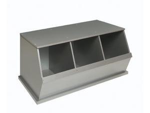Silver Three Bin Storage Caddy by Badger Basket Silver Three Bin Storage Caddy by Badger Basket