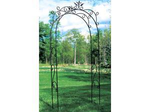 Graphite Powder Coat Finished Arbor with Floral Motif Graphite Powder Coat Finished Arbor with Floral Motif