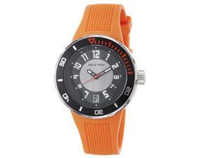 Men's Black and Grey Dial and Orange Rubber Strap Watch Men's Black and Grey Dial and Orange Rubber Strap Watch