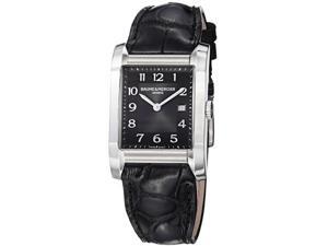 Baume & Mercier Mens Hampton Black Dial Black Leather Strap Watch MOA10019 Baume & Mercier Mens Hampton Black Dial Black Leather Strap Watch MOA10019