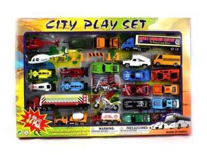 Metro Complete Urban City 32 Piece Mini Toy Diecast Vehicle Play Set, Comes with Street Play Mat, Variety of Vehicles Metro Complete Urban City 32 Piece Mini Toy Diecast Vehicle Play Set, Comes with Street Play Mat, Variety of Vehicles