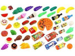 Deluxe Food Kitchen Collection 59 Pcs. Toy Food Playset w/ Assorted Toy Foods, Fruits, Vegetables, Etc Deluxe Food Kitchen Collection 59 Pcs. Toy Food Playset w/ Assorted Toy Foods, Fruits, Vegetables, Etc