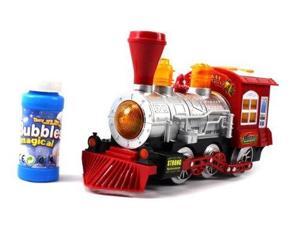 Steam Train Locomotive Engine Car Bubble Blowing Bump & Go Battery Operated Toy Train w/ Lights & Sounds Steam Train Locomotive Engine Car Bubble Blowing Bump & Go Battery Operated Toy Train w/ Lights & Sounds