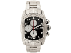 Aqua Master Men's Diamond-Cut Rectangular Bubble Loop Diamond Watch Aqua Master Men's Diamond-Cut Rectangular Bubble Loop Diamond Watch