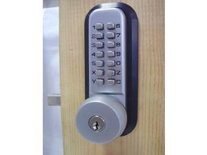 All-Weather Mechanical Keyless Deadbolt Door Lock - Satin Chrome, #0409 All-Weather Mechanical Keyless Deadbolt Door Lock - Satin Chrome, #0409