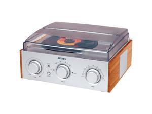 JENSEN 3-Speed Stereo Turntable with AM/FM Stereo Radio - JTA-220 (Silver) JENSEN 3-Speed Stereo Turntable with AM/FM Stereo Radio - JTA-220 (Silver)