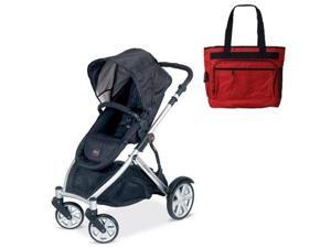 Britax BSTRBLKBAG B-Ready Stroller - Black with a Red Diaper Bag Britax BSTRBLKBAG B-Ready Stroller - Black with a Red Diaper Bag