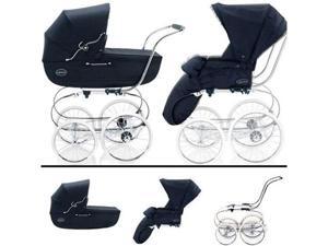 Inglesina SYSTM11MAR Classica Pram and Seat with Raincover - Navy Inglesina SYSTM11MAR Classica Pram and Seat with Raincover - Navy