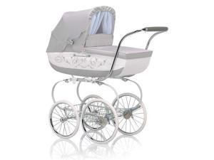 Inglesina CLASS12BTL Classica Pram with Diaper Bag and Raincover - Betulla Light Gray White Inglesina CLASS12BTL Classica Pram with Diaper Bag and Raincover - Betulla Light Gray White