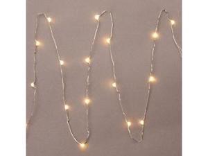 Gerson 36903 - 36" 18 Light Silver Wire Warm White Battery Operated LED Micro Miniature Christmas Light String Set with Timer Gerson 36903 - 36" 18 Light Silver Wire Warm White Battery Operated LED Micro Miniature Christmas Light String Set with Timer