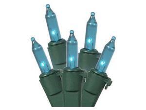 LiteSource 32007 - 20 Light Green Wire Teal Miniature Christmas Light String Set LiteSource 32007 - 20 Light Green Wire Teal Miniature Christmas Light String Set