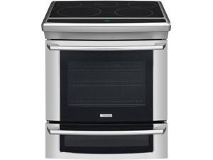 30" Slide-in Electric Range with 5 Radiant Elements, 4.2 cu. ft. Self-Cleaning Convection Oven, Wave-Touch Electronic Controls, Meat Probe and Cobalt Blue Interior: Stainless Steel 30" Slide-in Electric Range with 5 Radiant Elements, 4.2 cu. ft. Self-Cleaning Convection Oven, Wave-Touch Electronic Controls, Meat Probe and Cobalt Blue Interior: Stainless Steel