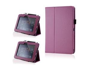 Purple PU Leather Case Cover w/Smart Cover Function Stylus Holder Stand for Kindle Fire HD 7” Purple PU Leather Case Cover w/Smart Cover Function Stylus Holder Stand for Kindle Fire HD 7”