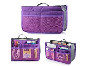 Women's Travel Insert Organizer Compartment Bag Handbag Purse Large Liner Tidy Bag - Purple Women's Travel Insert Organizer Compartment Bag Handbag Purse Large Liner Tidy Bag - Purple