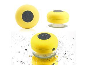 GEARONIC TM Mini Wireless Portable Shower Car Waterproof Bluetooth Handsfree Mic Speaker with Suction Cup - Yellow GEARONIC TM Mini Wireless Portable Shower Car Waterproof Bluetooth Handsfree Mic Speaker with Suction Cup - Yellow
