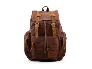 Men's Outdoor Sport Vintage Canvas Military BackBag Shoulder Travel Hiking Camping School Bag Backpack - Coffee Men's Outdoor Sport Vintage Canvas Military BackBag Shoulder Travel Hiking Camping School Bag Backpack - Coffee
